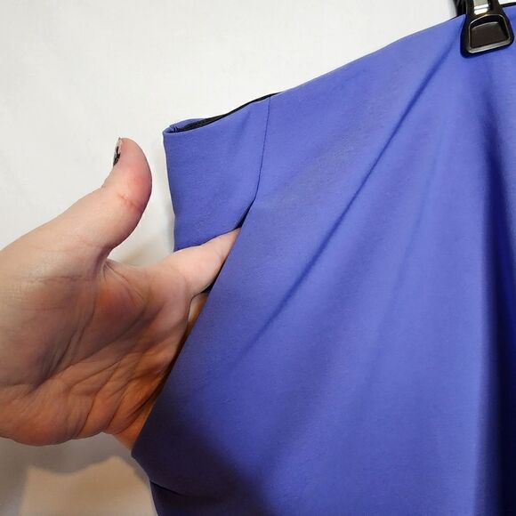 6R 30W Torrid Blue Wide Leg Pull On Pant Crepe High Rise Sleek Front Stretch Hid - Picture 2 of 5